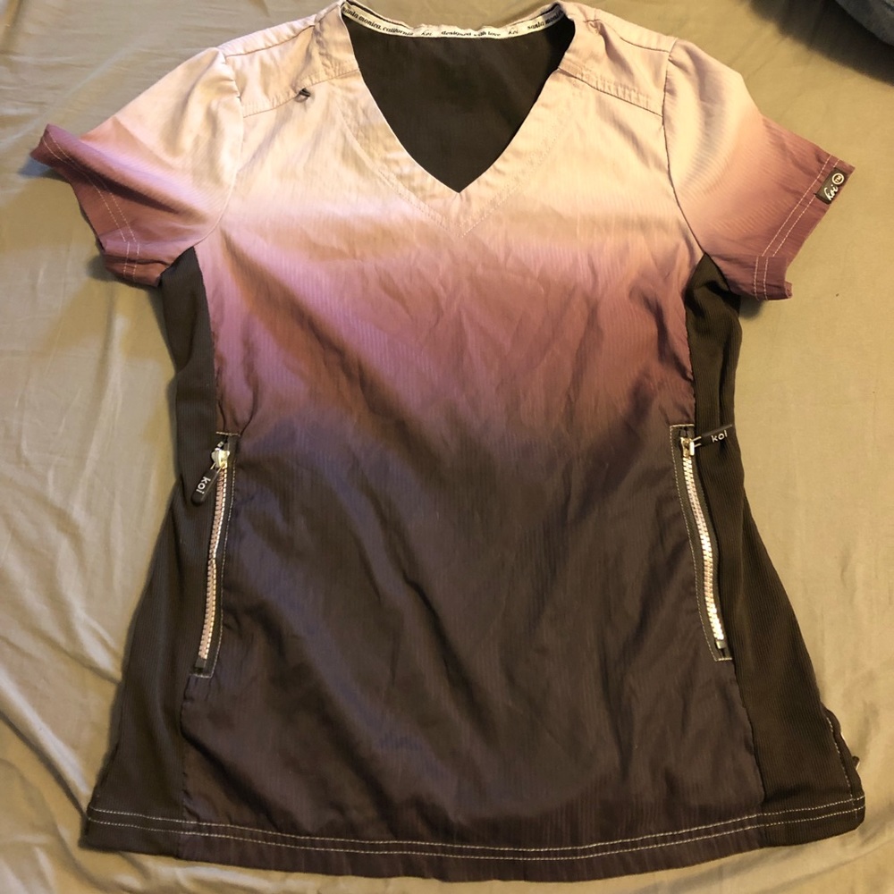 KOI LITE OMBRÉ PINK BROWN SCRUB TOP & PANTS